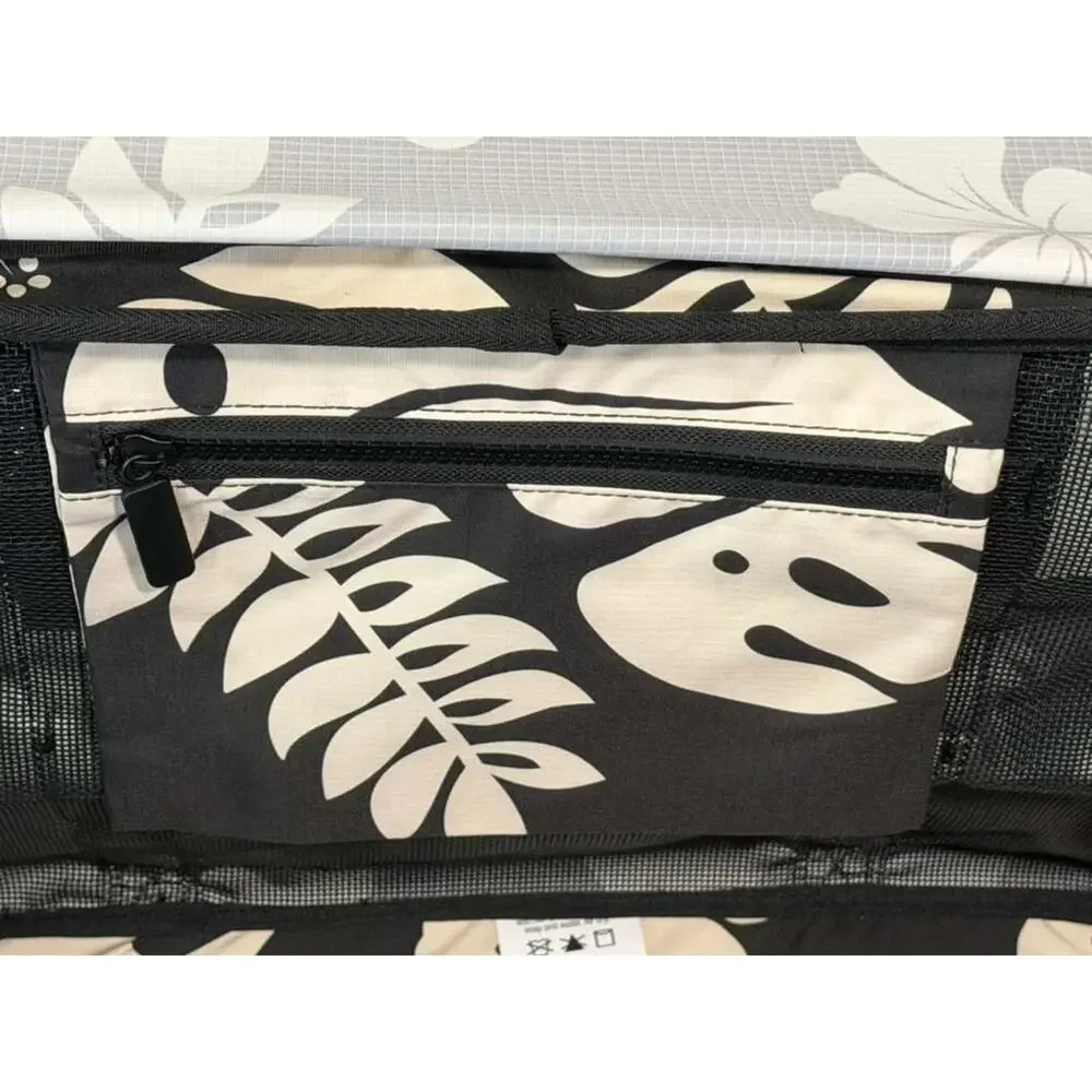 ALOHA Collection x CleverMade Collapsible Beach Tote Bag - Teal Palm Print - NEW